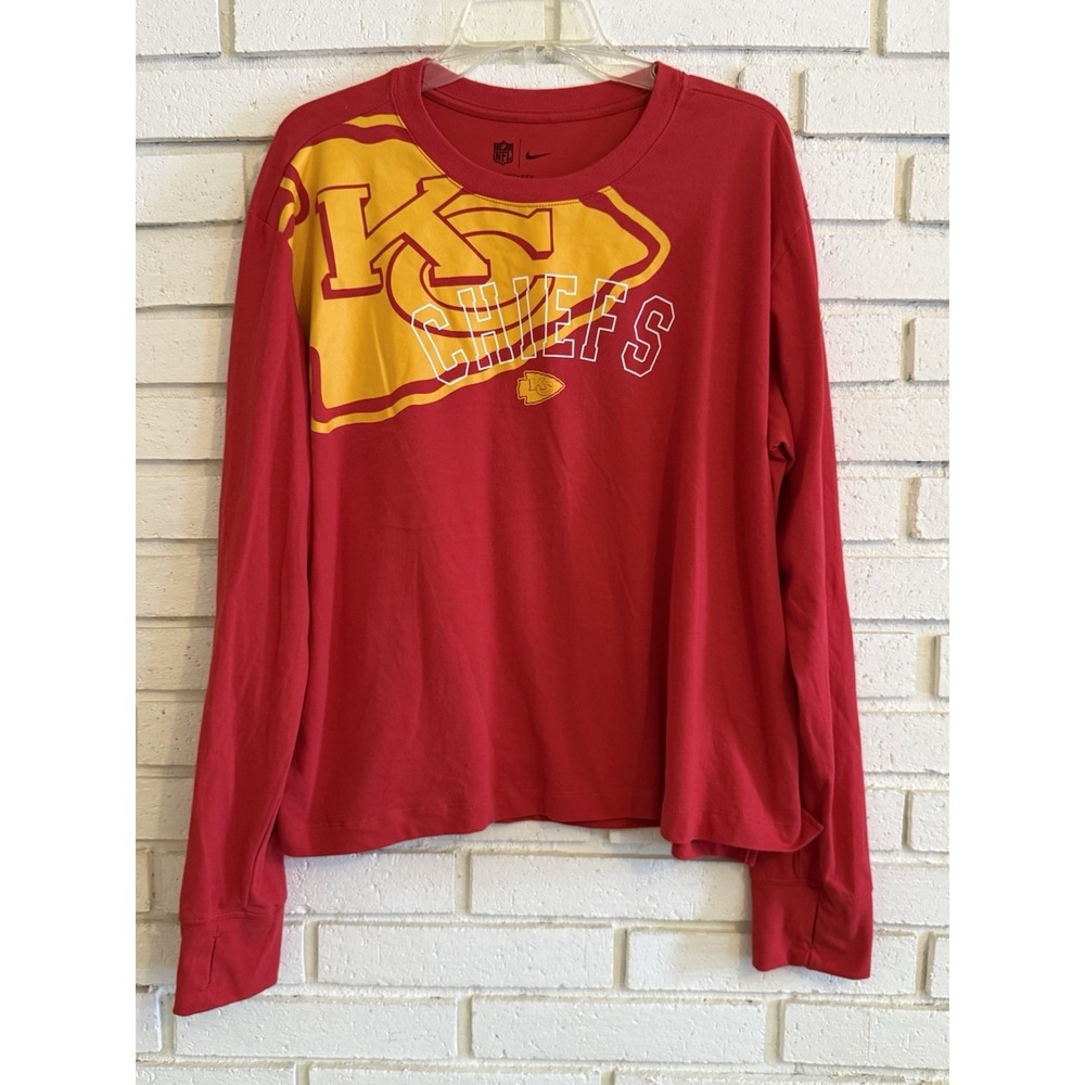 Kansas City Chiefs NFL Nike Dri-Fit Red Womens Long Sleeved T Shirt-Size XXL New
